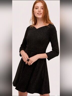 Kate Spade Sparkle Ponte Fit-and-Flare Sweetheart Neckline Dress